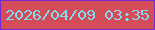文字の大きさ：3、枠の色：742bd2、背景の色：d44c57、文字の色：81dcf3 無料ブログパーツのブログ時計