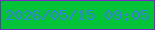 文字の大きさ：4、枠の色：742dc2、背景の色：03c438、文字の色：3881d9 無料ブログパーツのブログ時計