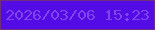文字の大きさ：3、枠の色：742e7f、背景の色：530ce5、文字の色：8243ec 無料ブログパーツのブログ時計