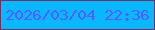 文字の大きさ：3、枠の色：742f63、背景の色：09b7fc、文字の色：535dff 無料ブログパーツのブログ時計