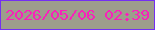 文字の大きさ：5、枠の色：742ff2、背景の色：9d9d8c、文字の色：f921ba 無料ブログパーツのブログ時計