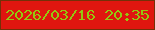 文字の大きさ：5、枠の色：743008、背景の色：df160f、文字の色：94c810 無料ブログパーツのブログ時計