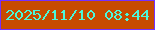 文字の大きさ：1、枠の色：7430fe、背景の色：c74b00、文字の色：4af8da 無料ブログパーツのブログ時計