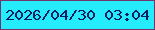 文字の大きさ：4、枠の色：74346a、背景の色：24ecfc、文字の色：071e60 無料ブログパーツのブログ時計