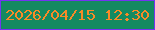 文字の大きさ：2、枠の色：7434f1、背景の色：148a61、文字の色：fa8a26 無料ブログパーツのブログ時計