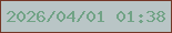 文字の大きさ：1、枠の色：743727、背景の色：b9c5c6、文字の色：71a386 無料ブログパーツのブログ時計