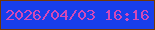 文字の大きさ：5、枠の色：743802、背景の色：183eeb、文字の色：d449b7 無料ブログパーツのブログ時計