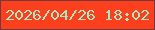 文字の大きさ：5、枠の色：74393f、背景の色：fc401d、文字の色：a2e7c1 無料ブログパーツのブログ時計