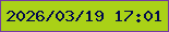文字の大きさ：5、枠の色：7439a2、背景の色：aad117、文字の色：020a4b 無料ブログパーツのブログ時計