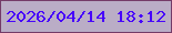 文字の大きさ：3、枠の色：743b68、背景の色：baadc6、文字の色：4705fa 無料ブログパーツのブログ時計