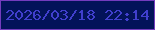 文字の大きさ：2、枠の色：743cbd、背景の色：031359、文字の色：413fcd 無料ブログパーツのブログ時計