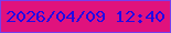 文字の大きさ：5、枠の色：743eee、背景の色：e0127d、文字の色：2408e5 無料ブログパーツのブログ時計