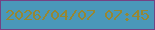 文字の大きさ：5、枠の色：744283、背景の色：4a98b9、文字の色：968733 無料ブログパーツのブログ時計