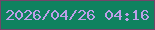 文字の大きさ：1、枠の色：744469、背景の色：0f825f、文字の色：bd9fe9 無料ブログパーツのブログ時計