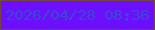 文字の大きさ：5、枠の色：74453a、背景の色：6c0ffc、文字の色：3c48cf 無料ブログパーツのブログ時計