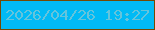 文字の大きさ：5、枠の色：744802、背景の色：01baf5、文字の色：65c4dc 無料ブログパーツのブログ時計
