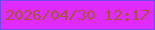 文字の大きさ：5、枠の色：7448eb、背景の色：df2cfc、文字の色：a55532 無料ブログパーツのブログ時計