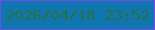 文字の大きさ：3、枠の色：744aeb、背景の色：0f76af、文字の色：277244 無料ブログパーツのブログ時計