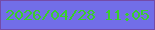 文字の大きさ：1、枠の色：744ba8、背景の色：726ee8、文字の色：39ce2d 無料ブログパーツのブログ時計