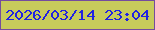 文字の大きさ：3、枠の色：744c9e、背景の色：c7cb5b、文字の色：2022e2 無料ブログパーツのブログ時計