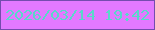 文字の大きさ：5、枠の色：744cae、背景の色：e279ff、文字の色：59d8ca 無料ブログパーツのブログ時計