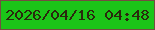 文字の大きさ：3、枠の色：744d41、背景の色：1bc518、文字の色：2a290d 無料ブログパーツのブログ時計