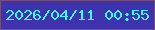 文字の大きさ：3、枠の色：744d79、背景の色：3f32ad、文字の色：3afbfa 無料ブログパーツのブログ時計