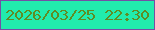 文字の大きさ：3、枠の色：744fa5、背景の色：21ecad、文字の色：5f8c23 無料ブログパーツのブログ時計
