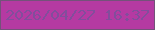 文字の大きさ：1、枠の色：74527a、背景の色：b53aa2、文字の色：834d9c 無料ブログパーツのブログ時計