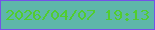 文字の大きさ：4、枠の色：7452e7、背景の色：5eb7a9、文字の色：51cd2f 無料ブログパーツのブログ時計