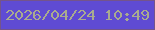 文字の大きさ：2、枠の色：74548b、背景の色：5f4bd3、文字の色：a9ab8f 無料ブログパーツのブログ時計