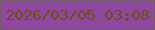文字の大きさ：1、枠の色：745968、背景の色：8f48a0、文字の色：6f4e14 無料ブログパーツのブログ時計