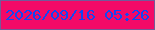 文字の大きさ：5、枠の色：745999、背景の色：f30a67、文字の色：1147f3 無料ブログパーツのブログ時計