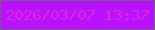 文字の大きさ：5、枠の色：745d7f、背景の色：b812fc、文字の色：e224dd 無料ブログパーツのブログ時計