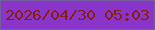 文字の大きさ：2、枠の色：745d9c、背景の色：8a35c9、文字の色：881e10 無料ブログパーツのブログ時計