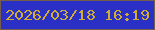 文字の大きさ：4、枠の色：745e49、背景の色：2a30c5、文字の色：cfac33 無料ブログパーツのブログ時計