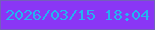 文字の大きさ：4、枠の色：745fbc、背景の色：8a36f5、文字の色：24b3f1 無料ブログパーツのブログ時計