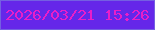 文字の大きさ：3、枠の色：7460e1、背景の色：6527e9、文字の色：e91ec9 無料ブログパーツのブログ時計