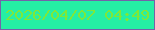 文字の大きさ：5、枠の色：7462a9、背景の色：25efa4、文字の色：7ee838 無料ブログパーツのブログ時計