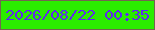 文字の大きさ：3、枠の色：746450、背景の色：2bec00、文字の色：5f29ee 無料ブログパーツのブログ時計