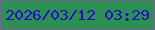 文字の大きさ：2、枠の色：746492、背景の色：2b9052、文字の色：250ccb 無料ブログパーツのブログ時計