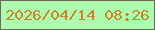 文字の大きさ：5、枠の色：74655f、背景の色：abfcaf、文字の色：d08329 無料ブログパーツのブログ時計