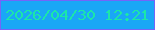 文字の大きさ：1、枠の色：7465f9、背景の色：1aa7f6、文字の色：1be6a9 無料ブログパーツのブログ時計