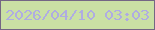 文字の大きさ：1、枠の色：746684、背景の色：cae0a4、文字の色：aface2 無料ブログパーツのブログ時計