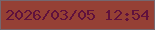 文字の大きさ：4、枠の色：74676f、背景の色：954035、文字の色：60113c 無料ブログパーツのブログ時計