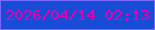 文字の大きさ：1、枠の色：746aff、背景の色：194cd6、文字の色：e801b0 無料ブログパーツのブログ時計