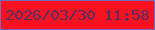 文字の大きさ：5、枠の色：746cb5、背景の色：fb1122、文字の色：5a2c61 無料ブログパーツのブログ時計
