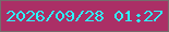 文字の大きさ：5、枠の色：746d6d、背景の色：ab2f66、文字の色：2df4fd 無料ブログパーツのブログ時計