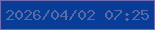 文字の大きさ：2、枠の色：746db1、背景の色：083c97、文字の色：566ca8 無料ブログパーツのブログ時計