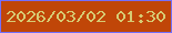 文字の大きさ：5、枠の色：746ffe、背景の色：c04608、文字の色：d6cb73 無料ブログパーツのブログ時計